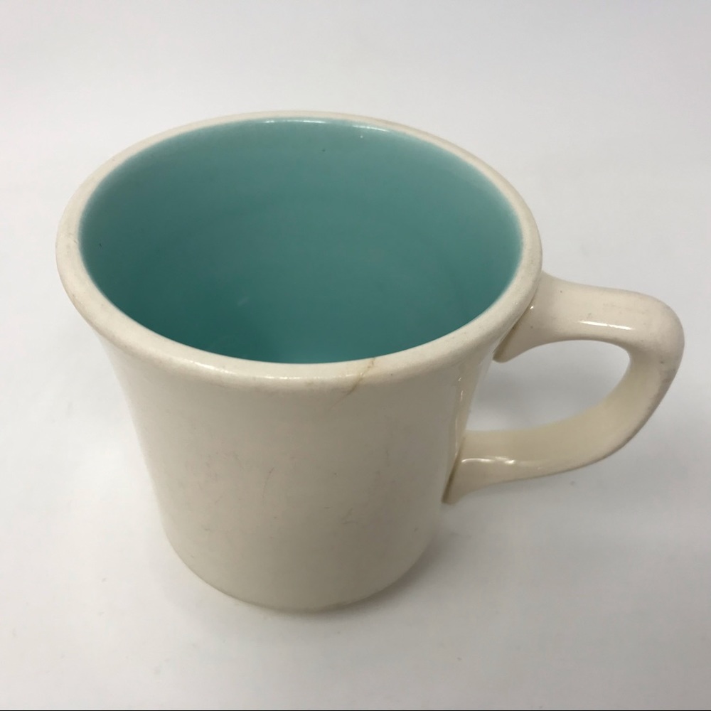 Vintage Genuine Taylor Mug - Aqua Blue White Coffee Tea Cup - Read Description
